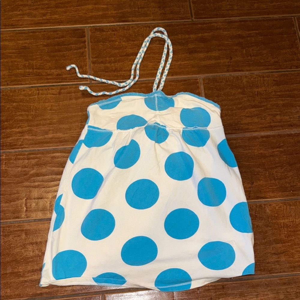 Justice Blue and White Polka Dot Dress